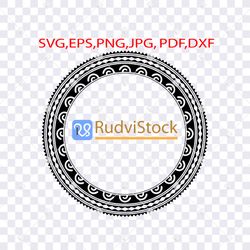 tribal svg. polynesian circle tribal border stencil