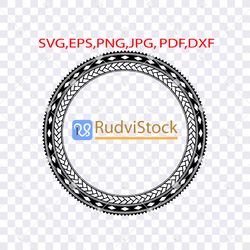 tribal svg. polynesian circle tribal border pattern