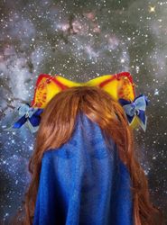 red-yellow cat kitten ears headband