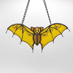 stained glass bat, stained glass window hanging bats, stained glass suncatcher, halloween decor, gothic home decor