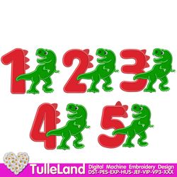 rex dino 1st 2nd 3rd 4th 5rd birthday tyrannosaurus rex dinosaur monster design applique for machine embroidery