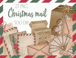 merry christmas digital clipart mail post png zip 300 dpi