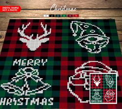 c2c christmas blanket crochet pattern