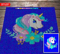 pattern for c2c & tapestry crochet - c2c/ graphghan - crochet blanket -crochet afghan baby shower / unicorn