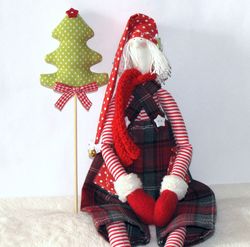 christmas pixie doll tilda elf stuffed handmade cloth rag doll for christmas home decor