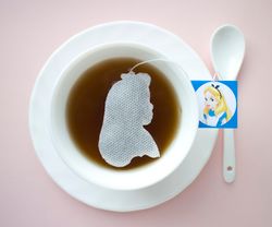 alice tea bags.  set - 12 pcs. alice in wonderland party favors tea bags. alice in wonderland tea party