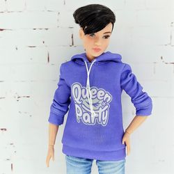 purple hoodie for barbie  with any body type (regular, curvy, petite)