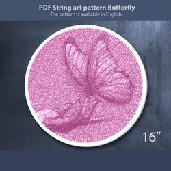 string art patterns pdf, butterfly wall art, diy string art template & tutorial