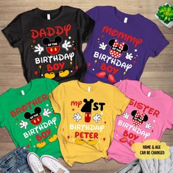 Minnie Mickey My First Birthday Shirt Family Matching Mickey Minnie Birthday Shirt  Birthday Boy Family Shirt,Bday shirt