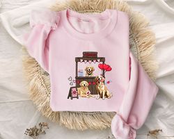 cute valentines sweatshirt, golden retriever valentines day, valentines day gift, dog valentine day shirt, valentines da