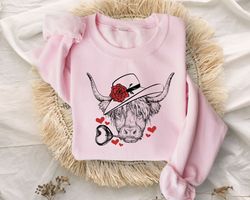 highland cow valentines day shirt, valentines day shirts for woman, heart shirt, cute valentine shirt, valentines day gi