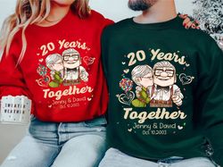 custom carl and ellie anniversary shirt, personalized his ellie her carl couple shirt, husband and wife wedding valentin