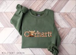 highland cow sweater, carhartt sweatshirt, western carhartt shirt, cow shirt gift for farmers, western lover shirt for c