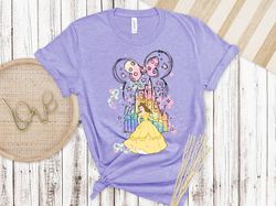 princess watercolor t-shirt, disney castle shirt, disney princess shirt, princess kids shirt.