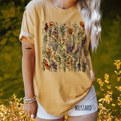 dried herb flowers shirt  comfort colors cottagecore tshirt  oversized aesthetic t-shirt  flower tee  gardening shirt  n