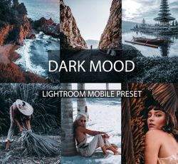 5 lightroom mobile preset, mood presets, instagram presets, presets portrait, dark preset, travel presets