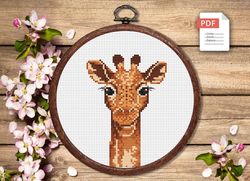 the giraffe cross stitch pattern, animal cross stitch, embroidery giraffe, savana cross stitch pattern