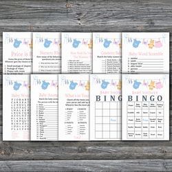 clothesline baby shower games bundle,clothesline baby shower games package,fun baby shower games,9 printable games-341