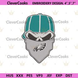 philadelphia eagles skull bandana nfl embroidery design download