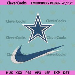 dallas cowboys nike swoosh embroidery design download