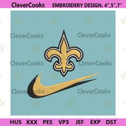 new orleans saints nike swoosh embroidery design download png