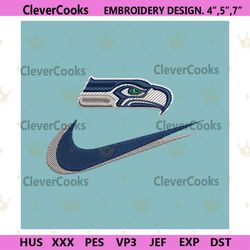 seattle seahawks nike swoosh embroidery design download