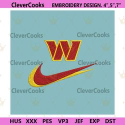 washington commanders nike swoosh embroidery design download