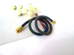 snake necklace bracelet for women ouroboros jewelry ombre colours beaded wiccan necklace unique gifts for mom witch