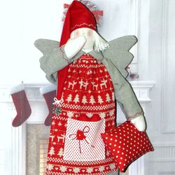 stuffed tilda doll christmas angel handmade cloth rag doll for christmas home decor