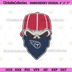 tennessee titans skull bandana nfl embroidery design download