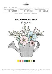 blackwork patterns - flowers - cross stitch pattern - embroidery sampler - carpet cross stitch