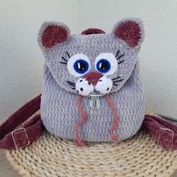 cat backpack crochet pattern