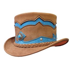 voodoo hatter el dorado double crowned top hat brown