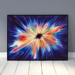 galaxy abstract wall art. digital download poster. diy print room decor. indigo space universe star shape geometric