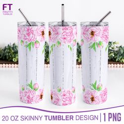 floral skinny tumbler sublimation wrap - wood grain png