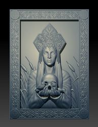 3d model stl file bas-relief goddess of death morena for cnc router