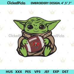 tampa bay buccaneers baby yoda football embroidery design file