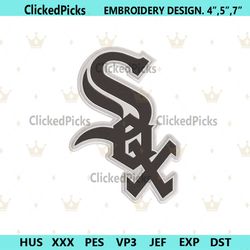 chicago white sox baseball team logo machine embroidery digitizing