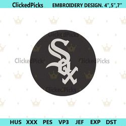 chicago white sox black circle logo machine embroidery design