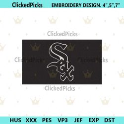 chicago white sox symbol logo black background machine embroidery file