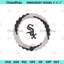 chicago white sox swirl bracelet logo machine embroidery file