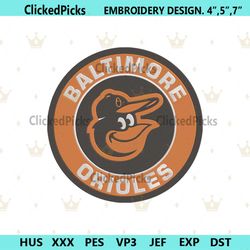 baltimore oriles bird symbol circle logo embroidery design download file