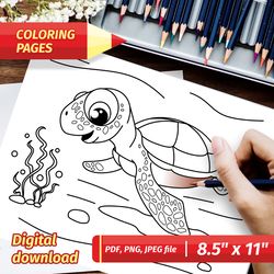 coloring pages digital printable coloring pages ocean sea life kids coloring pages instant download