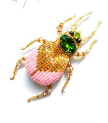 beaded insect brooch, insect pin, mooth brooch, butterfly brooch, bug pin, bee brooch, bug brooch, insects, madam toto