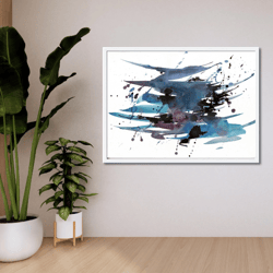 indigo space abstract wall art digital download poster. diy print room decor. indigo space universe dark emotion