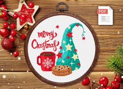 merry christmas cross stitch pattern, christmas cross stitch pattern, christmas cookies cross stitch pattern