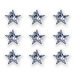 dallas cowboys stickers set of 9 by 2 inches die cut vinyl decals mascot laptop