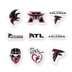 atlanta falcons stickers set of 9 by 2 in die cut vinyl decal football car truck