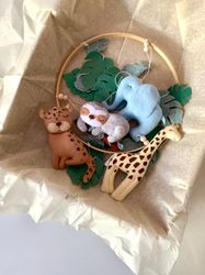 baby mobile safari-jungle baby mobile-jungle nursery-baby shower gift-crib mobile-boy baby mobile-safari nursery decor