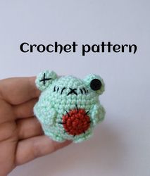 crochet zombie frog pattern, frog plush, crochet zombie, amigurumi frog